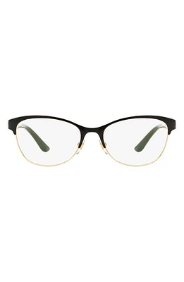 Versace 53mm Cat Eye Optical Glasses in Black Gold at Nordstrom