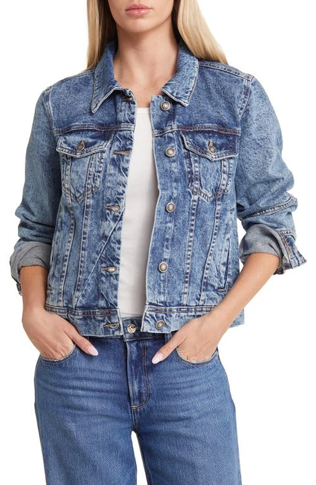 Free People We the Rumors Denim Jacket Indigo Blue at Nordstrom,