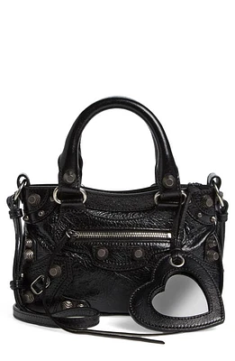 Balenciaga Mini Neo Cagole Metallic Leather Tote in Black at Nordstrom