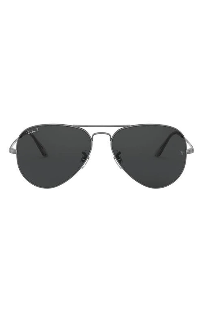 Ray-Ban Aviator Metal II 58mm Pilot Sunglasses in Gunmetal/Black at Nordstrom