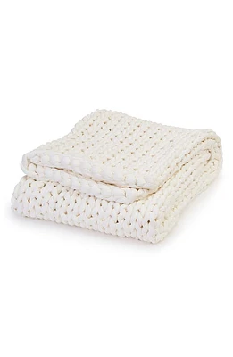 Bearaby Organic Cotton Weighted Knit Blanket in Cloud White at Nordstrom