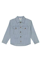 THE NEW Kids' Jesse Stripe Button-Up Cotton Shirt Blue/Off White at Nordstrom, Y