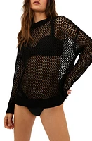 Beach Riot Hilary Long Sleeve Open Knit Cover-Up Sweater Tunic at Nordstrom,