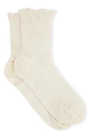 Ganni Short Ruffle Socks Egret at Nordstrom,