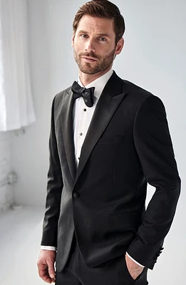 Samuelsohn Water Repellent Ice Wool Tuxedo Black at Nordstrom, Regular