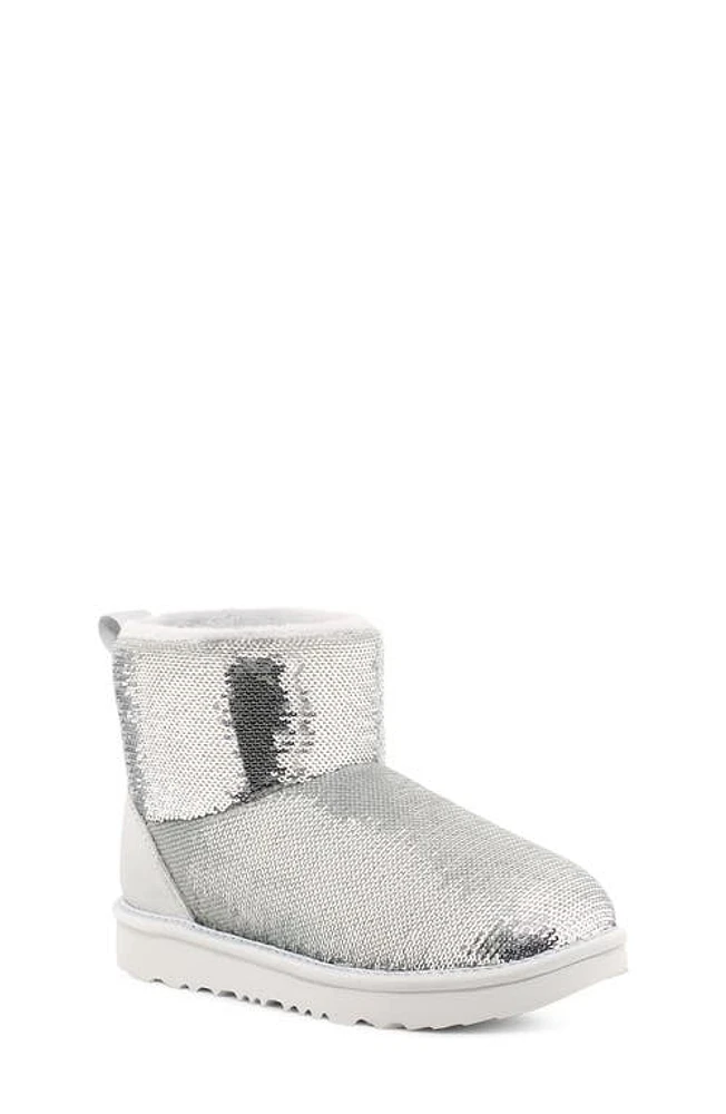 UGG(r) Kids' Classic Mini Sequin Boot in Silver at Nordstrom, Size 2 M