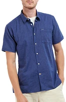 Barbour Nelson Linen & Cotton Button-Up Shirt Indigo at Nordstrom,