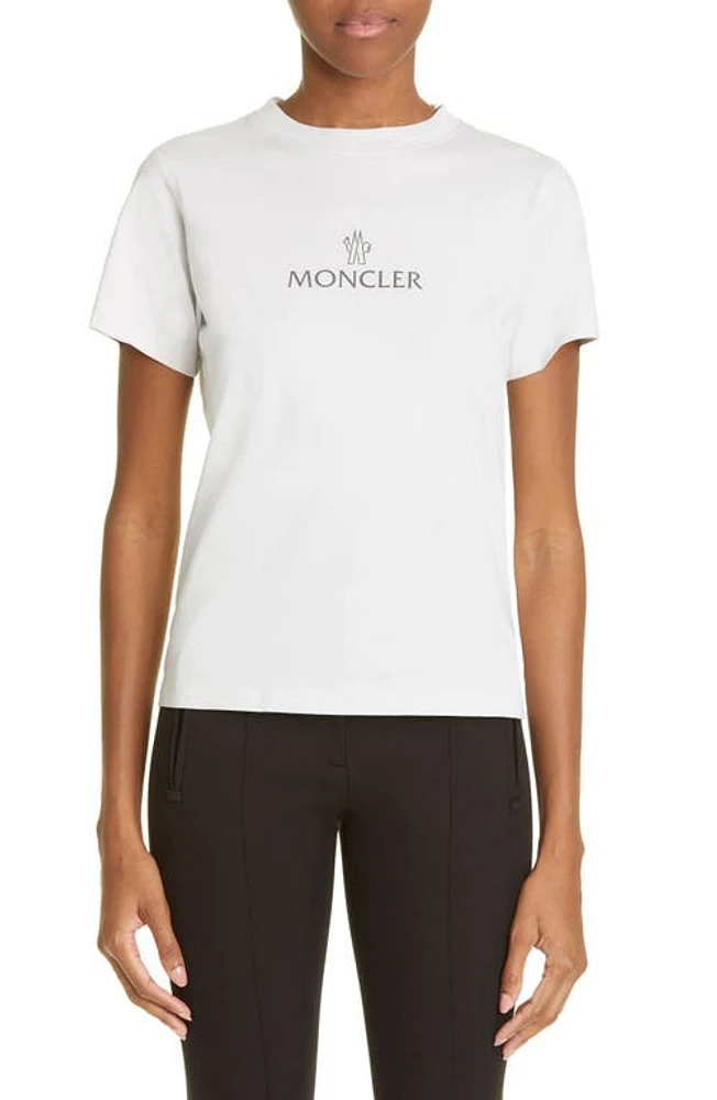 Moncler Logo Cotton Graphic Tee in Grey at Nordstrom, Size X-Large