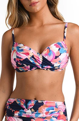 La Blanca Twist Front Bikini Top Indigo at Nordstrom,