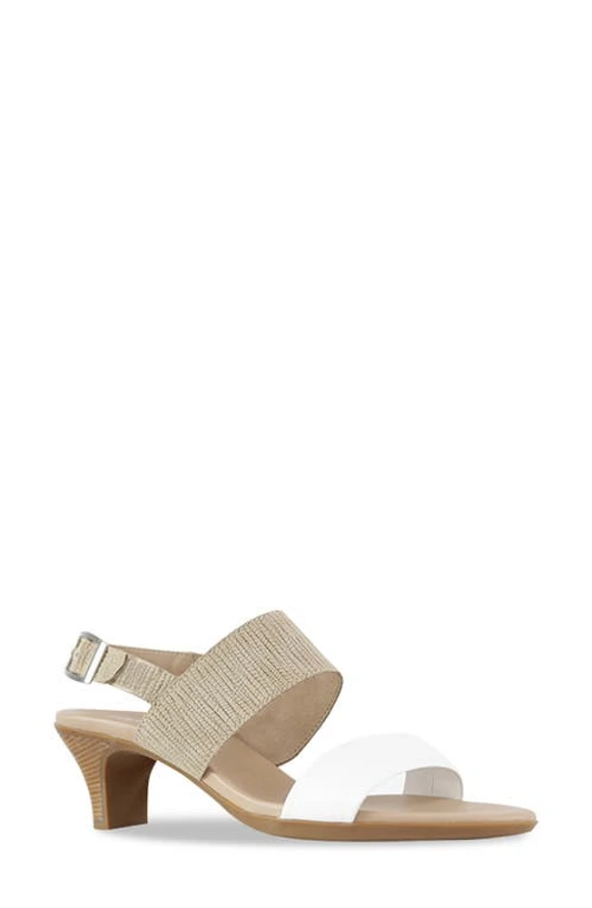 Munro Livia Slingback Sandal White/Light Tan at Nordstrom,