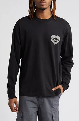 Carhartt Work Progress Spree Long Sleeve Organic Cotton Graphic T-Shirt Black /Grey at Nordstrom,