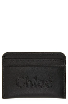 Chloé Sense Leather Card Case in 001 Black at Nordstrom