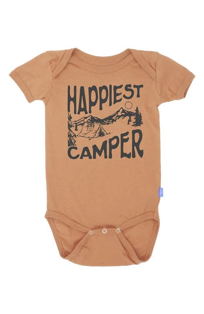 Feather 4 Arrow Happiest Camper Cotton Graphic Bodysuit in Apricot at Nordstrom, Size 18-24M