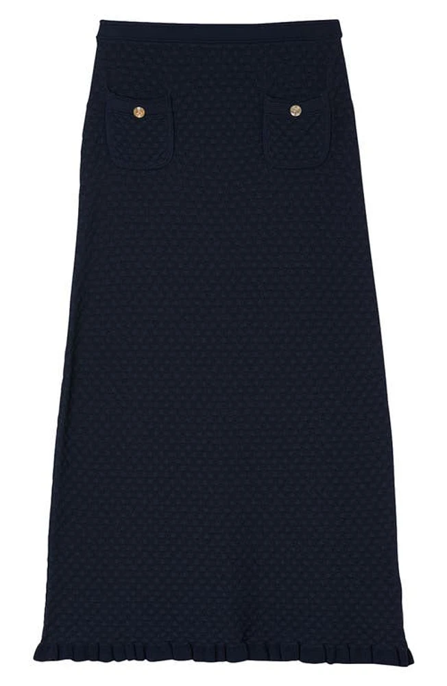 sandro Moline Knit Skirt Deep Blue at Nordstrom,