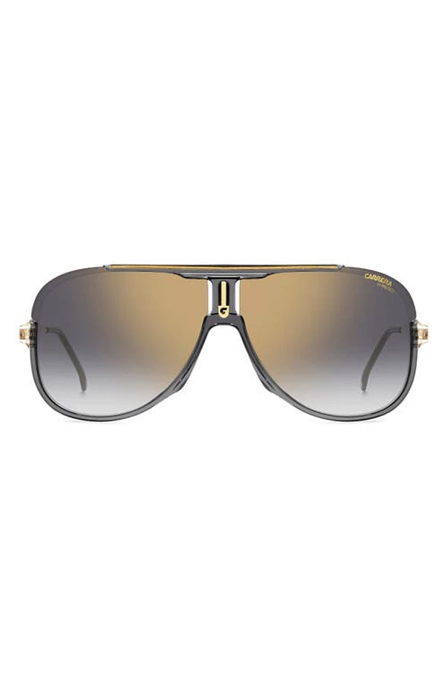 Carrera Eyewear 64mm Oversize Aviator Sunglasses in Grey/Gray at Nordstrom