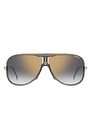 Carrera Eyewear 64mm Oversize Aviator Sunglasses in Grey/Gray at Nordstrom