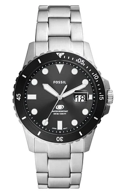 Fossil Blue Dive Bracelet Watch, 42mm in Silver at Nordstrom