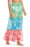 Rod Beattie Summer Escapes Tiered Chiffon Palazzo Cover-Up Pants Green Multi at Nordstrom,