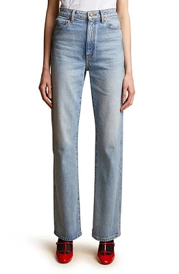 Khaite The Danielle High Waist Straight Leg Jeans Bryce Stretch at Nordstrom,