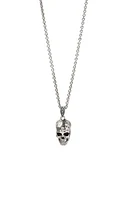 John Varvatos Distressed Skull Pendant Necklace in Silver at Nordstrom