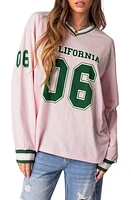 EDIKTED Cali Oversize Baseball T-Shirt Light-Pink at Nordstrom,