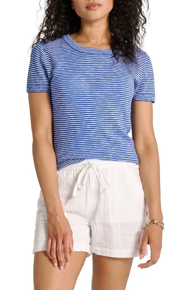 Hatley Simone Stripe Cotton Blend Slub Jersey Sweater Palace Blue at Nordstrom,