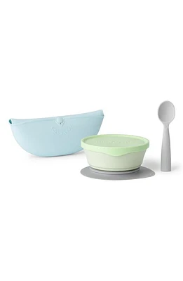 Miniware First Bites Deluxe Baby Feeding Set in Aqua/Keylim/Dove Grey at Nordstrom