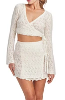 Capittana Kaia Openwork Crochet Cover-Up Miniskirt in Ivory at Nordstrom, Size Medium