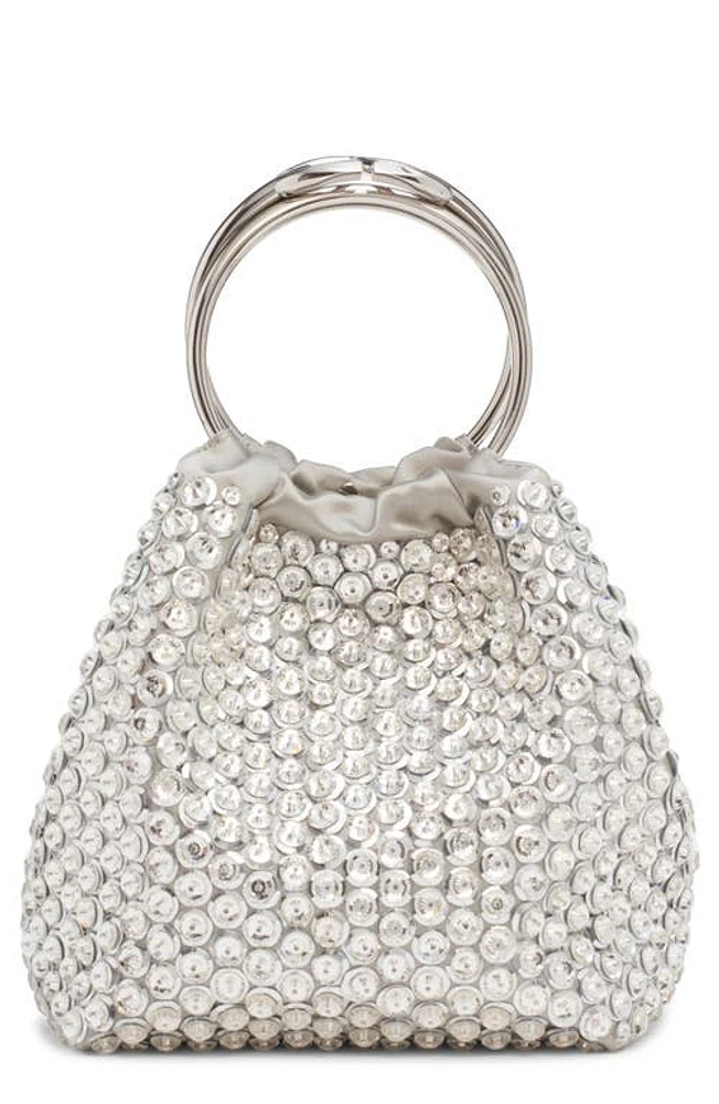 Valentino Garavani Small Carry Secrets Crysal Embellished Bucket Bag in Y3F Crystal/Grey/Palladium at Nordstrom