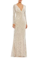 Mac Duggal Sequin Long Sleeve Trumpet Gown at Nordstrom,