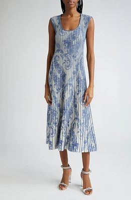 Etro Paisley Cap Sleeve Midi Sweater Dress Blue Multi at Nordstrom, Us