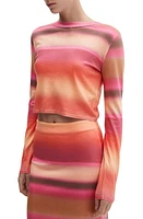 MANGO Gradient Stripe Knit Top Orange at Nordstrom,