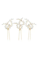 Brides & Hairpins Evin Set of 3 Opal Hair Pins in Gold at Nordstrom