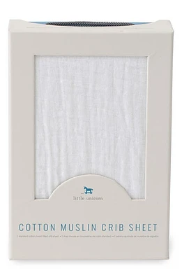 little unicorn Cotton Muslin Crib Sheet in White at Nordstrom