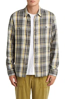 Officine Générale Ahmad Plaid Button-Up Overshirt Olive/Ecru/Mustard at Nordstrom,