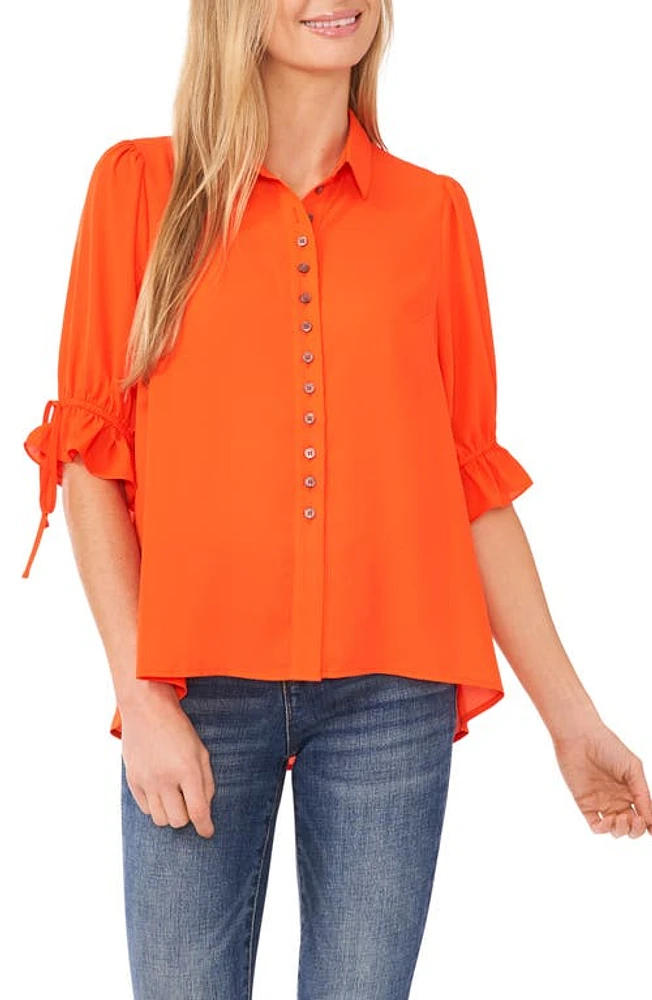 CeCe Georgette Button-Up Shirt at Nordstrom,