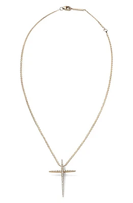 Lana Pointed Cross Necklace in Yellow Gold at Nordstrom, Size 18