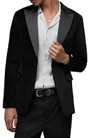 AllSaints Lyra Velveteen Blazer Black at Nordstrom,