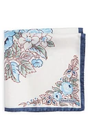 EDWARD ARMAH Floral Silk Pocket Square in Cream at Nordstrom