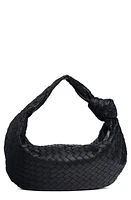 Bottega Veneta BV Jodie Leather Hobo Bag in 8425 Black-Gold at Nordstrom