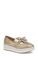 Johnston & Murphy Gracelyn Tassel Loafer Gold Metallic Suede at Nordstrom,