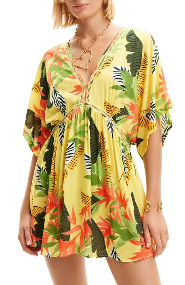 Desigual Tropical Cover-Up Tunic Yellow at Nordstrom,