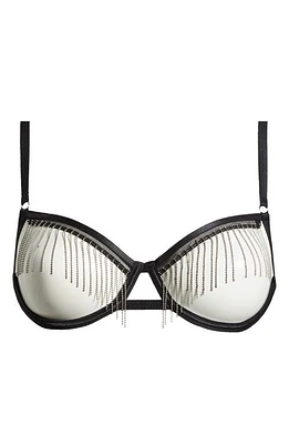 Bluebella Antoinette Open Cup Underwire Bra Black/Silver at Nordstrom,