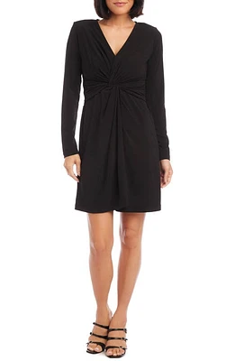 Karen Kane Twist Front Long Sleeve Sheath Dress Black at Nordstrom