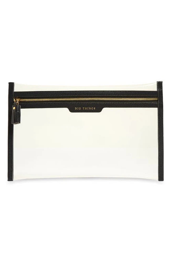 Anya Hindmarch Stuff Recycled TPU Zip Pouch in Clear/Marine at Nordstrom