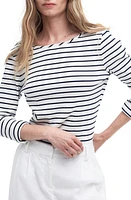 Barbour Langton Rib Stripe Cotton Top Cloud at Nordstrom, Us