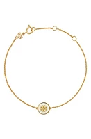 Tory Burch Kira Enamel Pendant Chain Bracelet in Tory Gold /New Ivory at Nordstrom