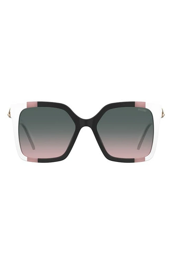 Moschino 55mm Gradient Square Sunglasses in Black/pink/white at Nordstrom