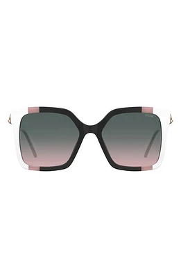 Moschino 55mm Gradient Square Sunglasses in Black/pink/white at Nordstrom