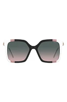 Moschino 55mm Gradient Square Sunglasses in Black/pink/white at Nordstrom